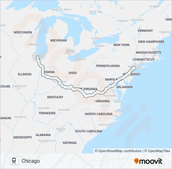 CARDINAL Train Line Map
