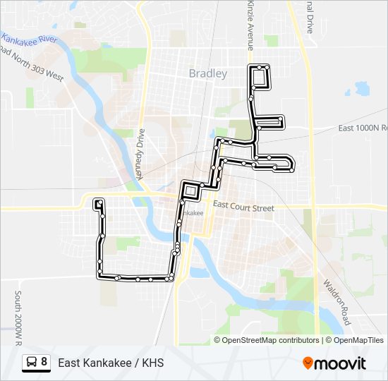 8 bus Line Map