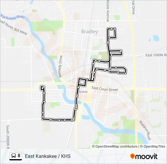 8 Bus Line Map