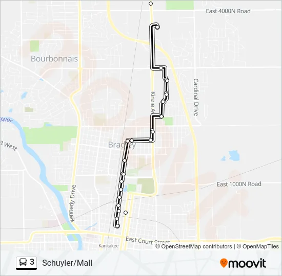 3 Bus Line Map