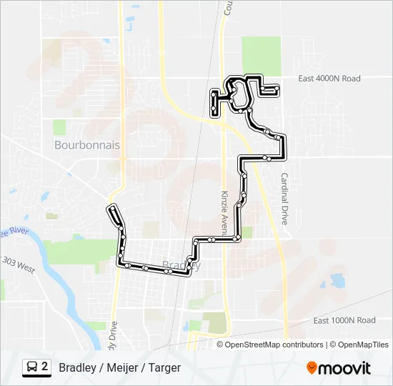 2 Bus Line Map