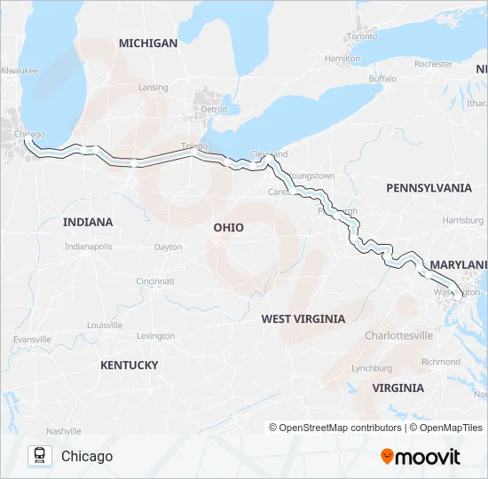 CAPITOL LIMITED Train Line Map