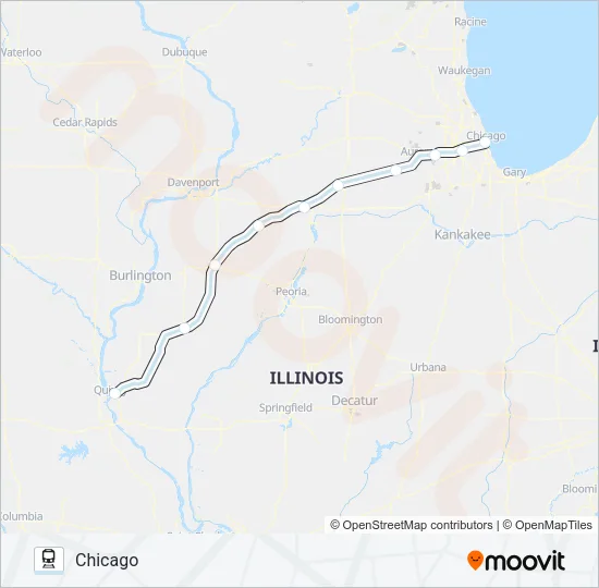 ILLINOIS ZEPHYR Train Line Map