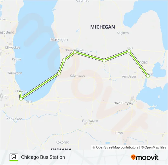 FLIXBUS 2552 Bus Line Map