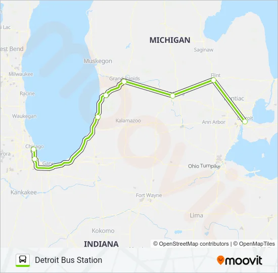 FLIXBUS 2552 Bus Line Map