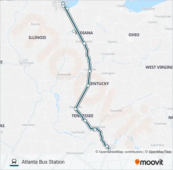 GREYHOUND US0100 Bus Line Map