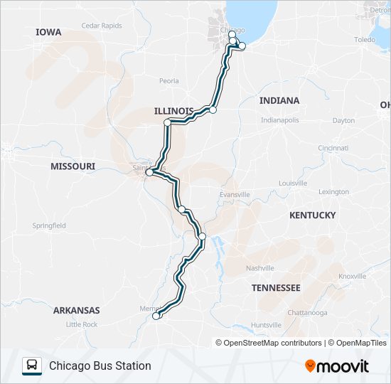 GREYHOUND US0130 Bus Line Map