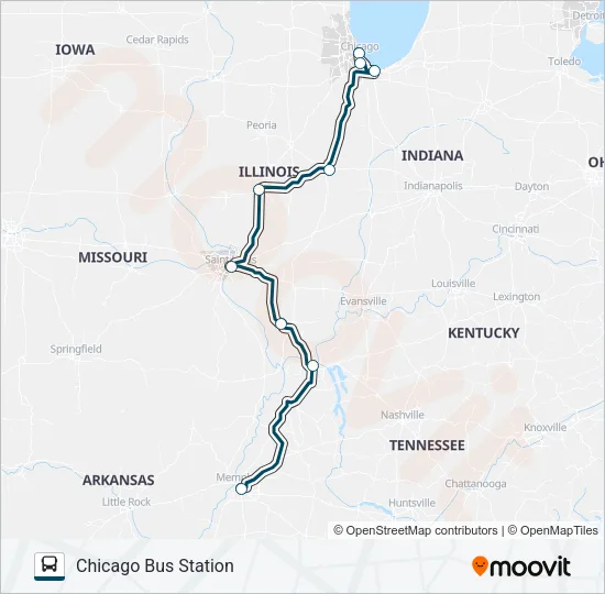 GREYHOUND US0130 Bus Line Map