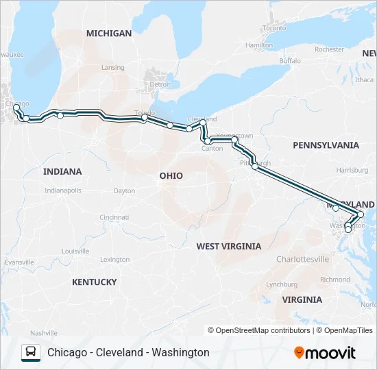 GREYHOUND US0164 Bus Line Map