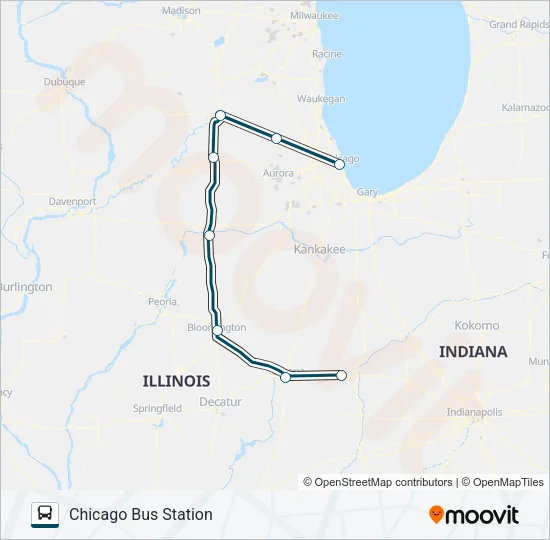 GREYHOUND US0145S Bus Line Map
