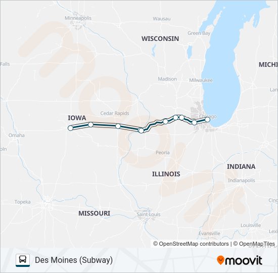 GREYHOUND US0155S Bus Line Map