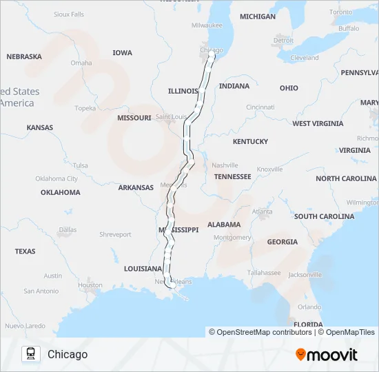 CITY OF NEW ORLEANS Train Line Map