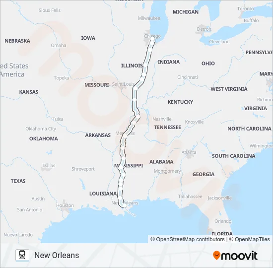 CITY OF NEW ORLEANS Train Line Map