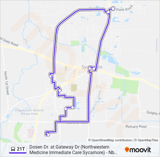 21T bus Line Map