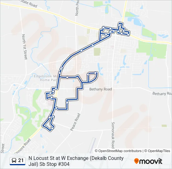 21 Bus Line Map