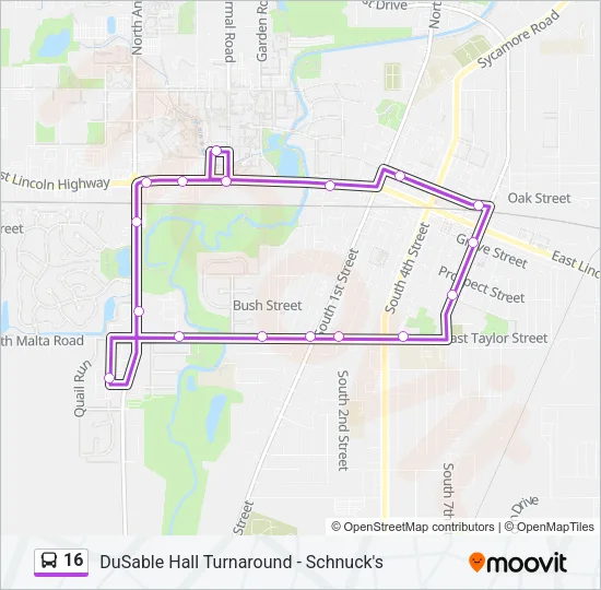16 Bus Line Map