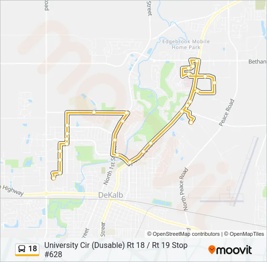 18 Bus Line Map