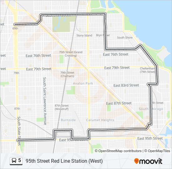 Mapa de 5 de autobús