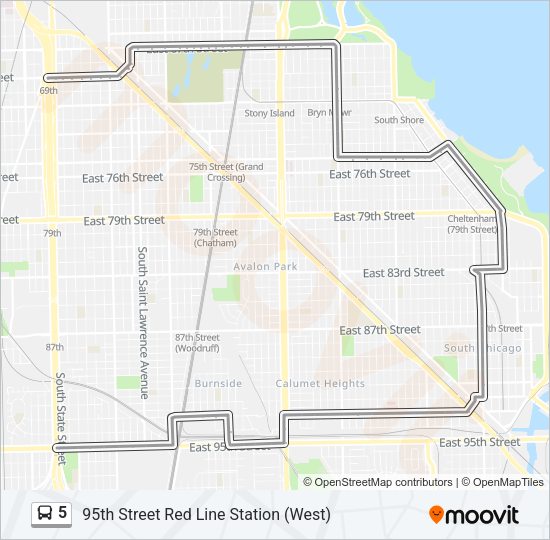 5 Bus Line Map