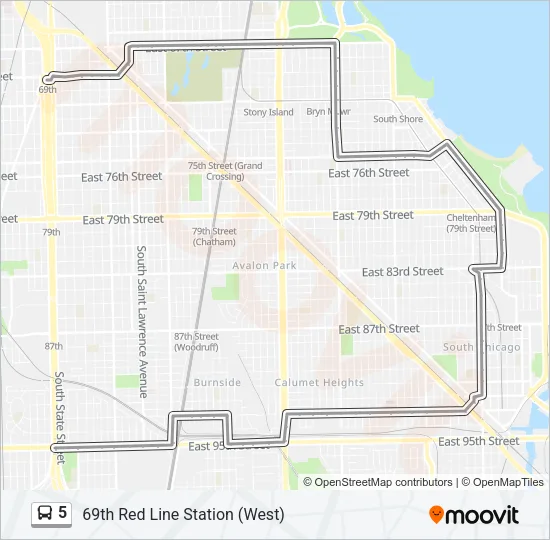 5 Bus Line Map
