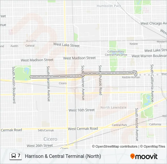 7 Bus Line Map