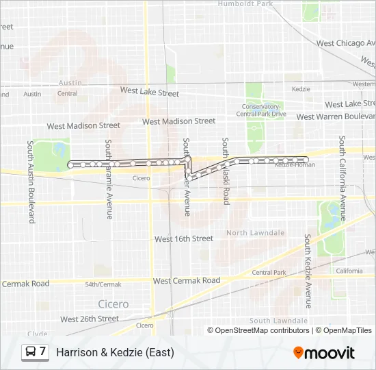 7 Bus Line Map