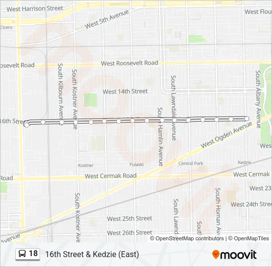 18 Bus Line Map