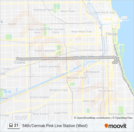 21 Bus Line Map