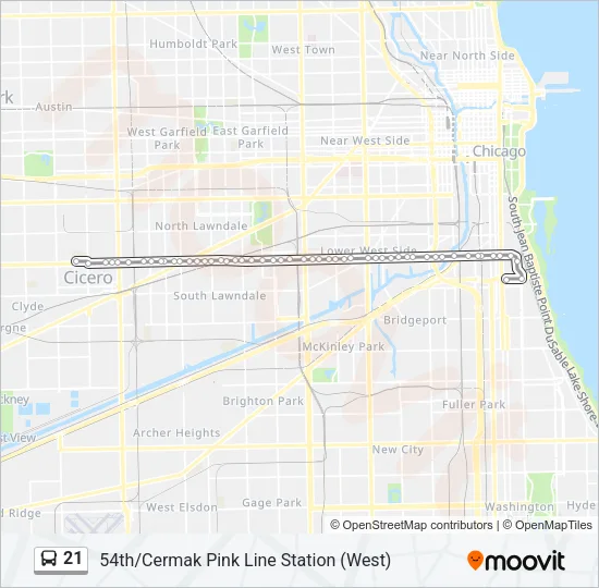 21 Bus Line Map