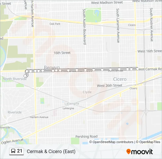 21 Bus Line Map