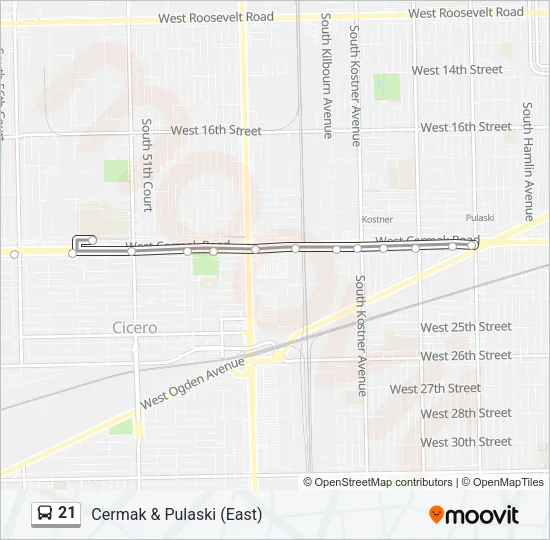 21 Bus Line Map