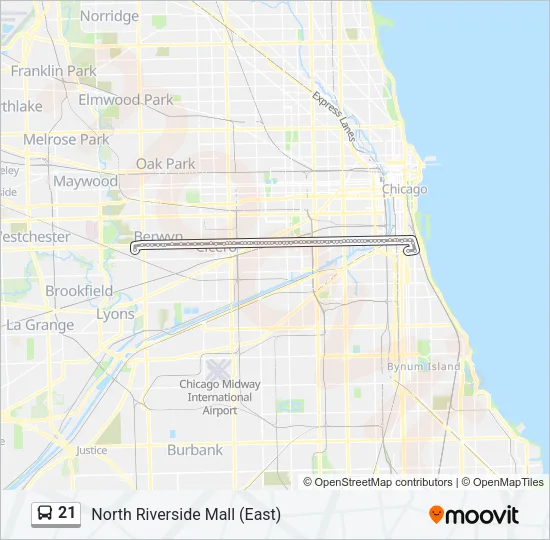 21 Bus Line Map