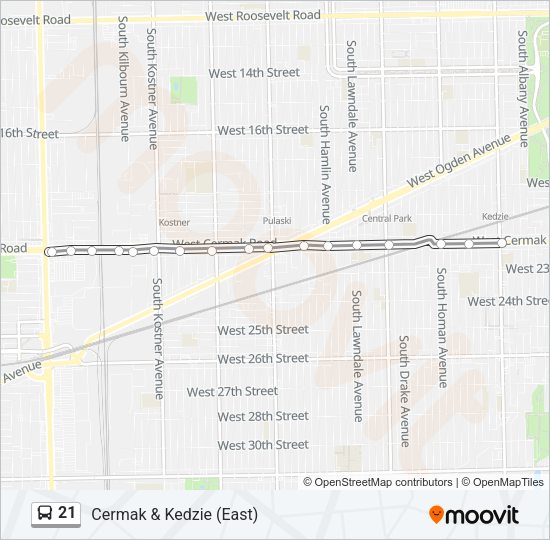 21 Bus Line Map