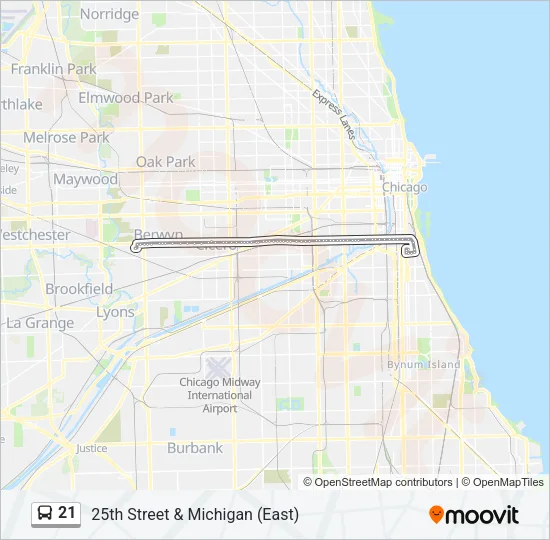 21 Bus Line Map