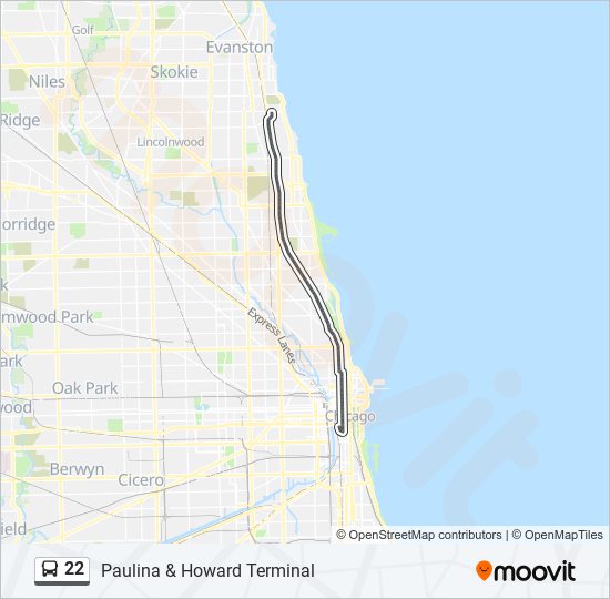 22 bus Line Map