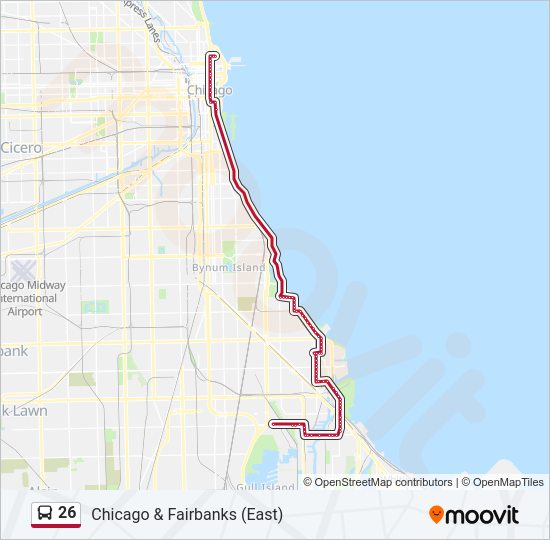 26 bus Line Map