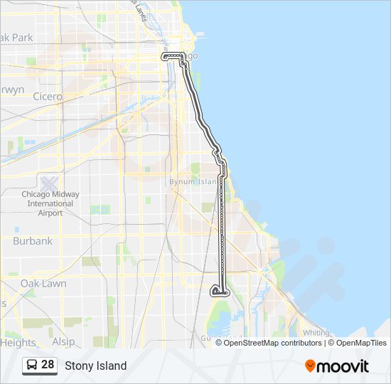 28 bus Line Map