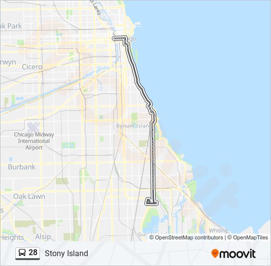 28 bus Line Map