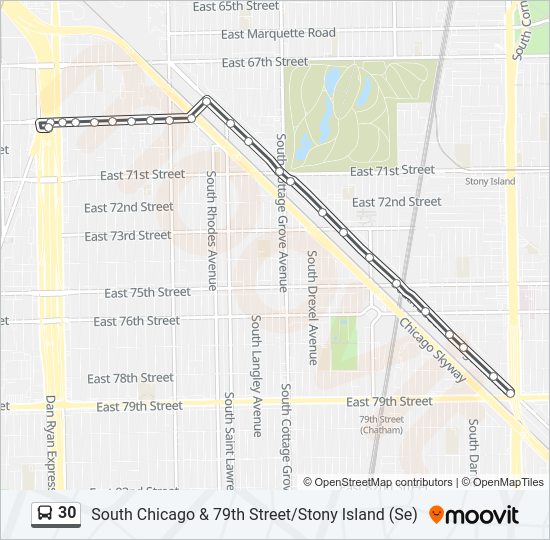 30 bus Line Map