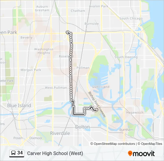 34 Bus Line Map