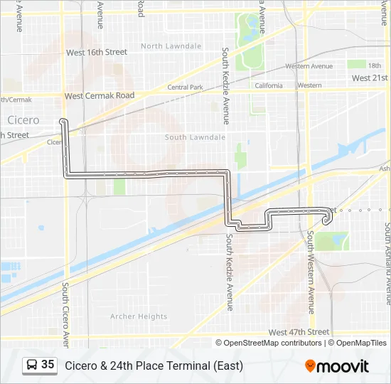 35 Bus Line Map