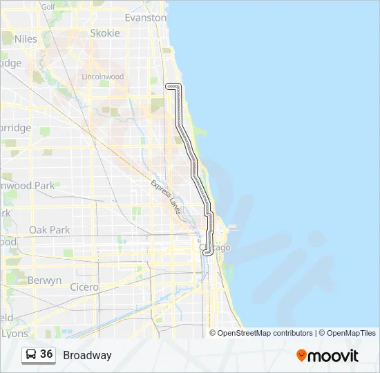36 Bus Line Map