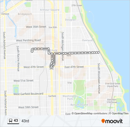 43 bus Line Map