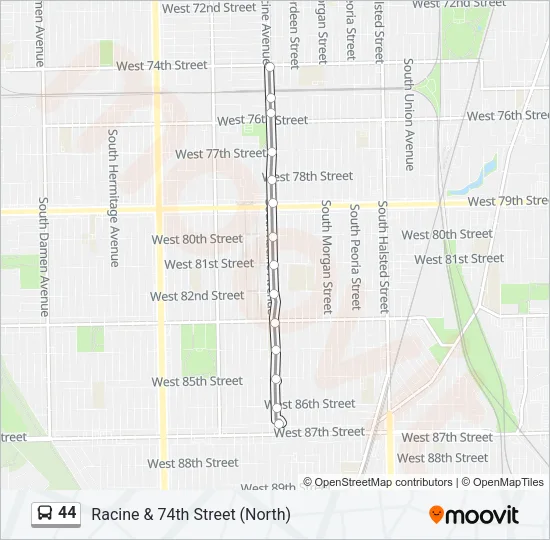 44 Bus Line Map