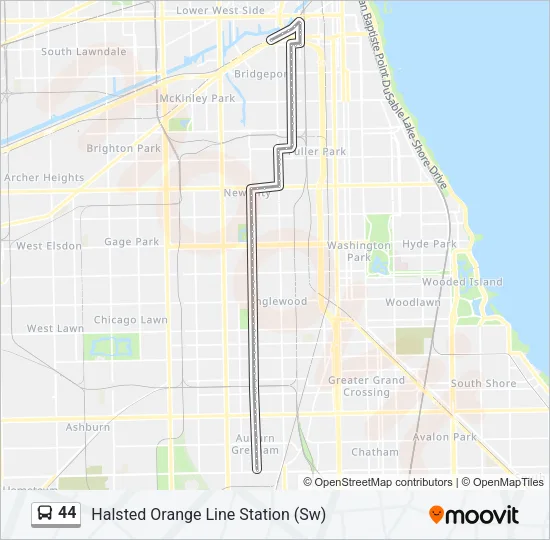44 Bus Line Map