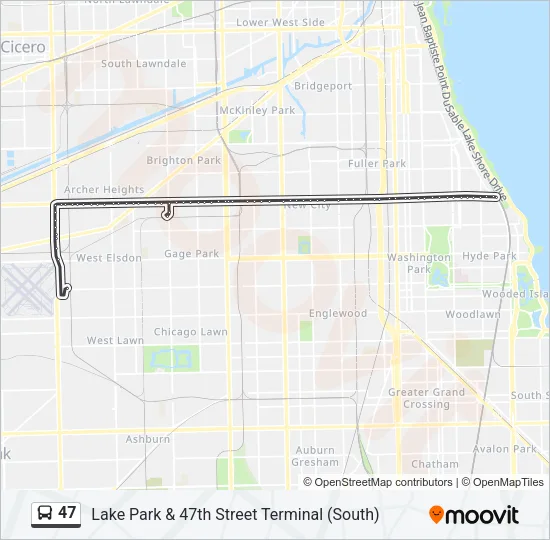47 Bus Line Map