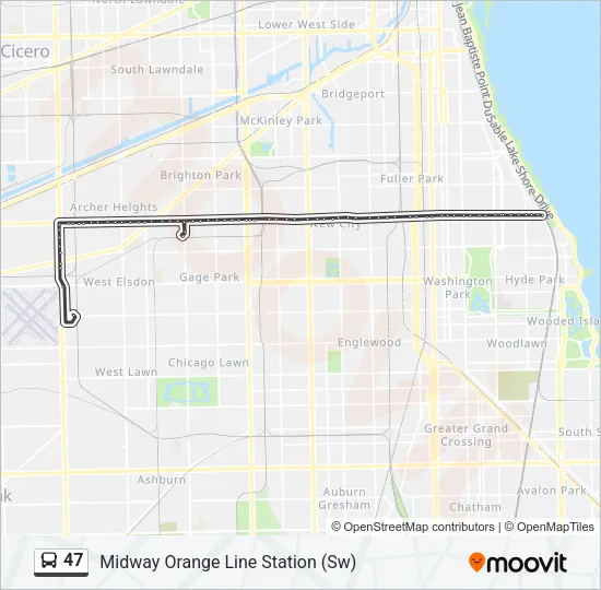 47 Bus Line Map
