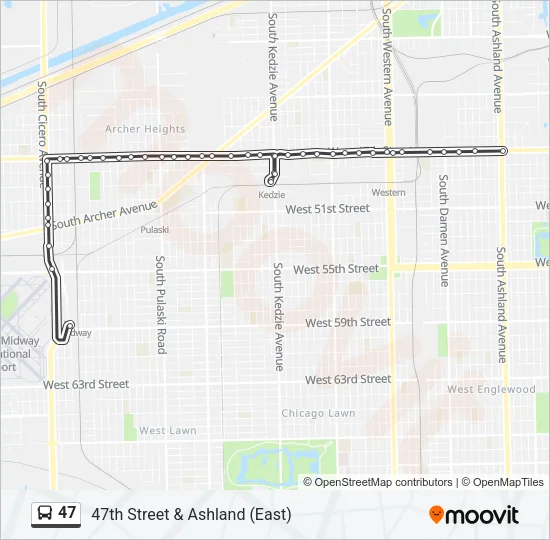 47 Bus Line Map