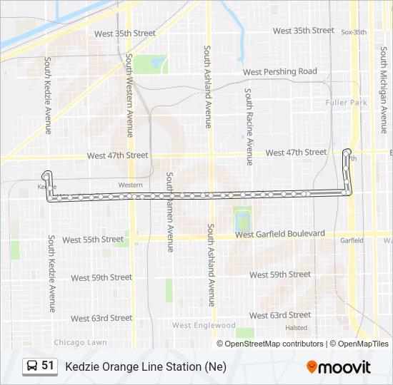 51 Bus Line Map