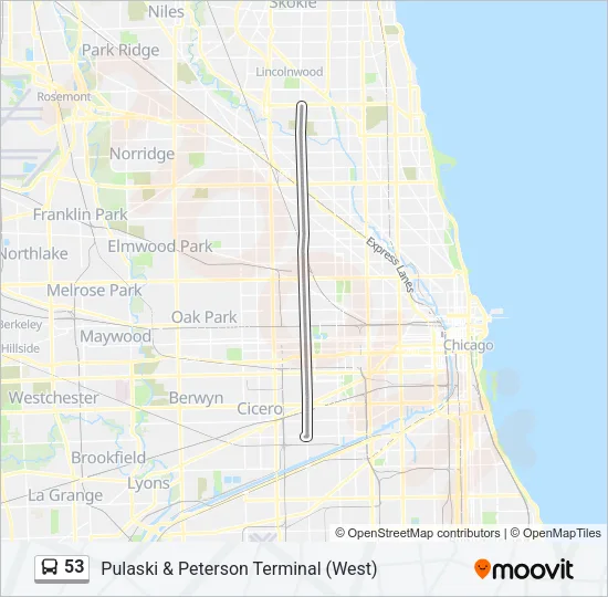 53 Bus Line Map